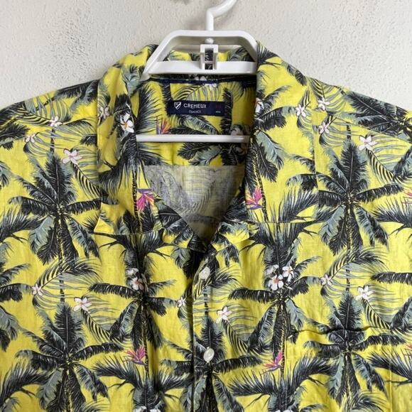 Cremieux Classics Aloha Linen Men's Size XXL Yellow Green Palm Trees‎ - Picture 2 of 8